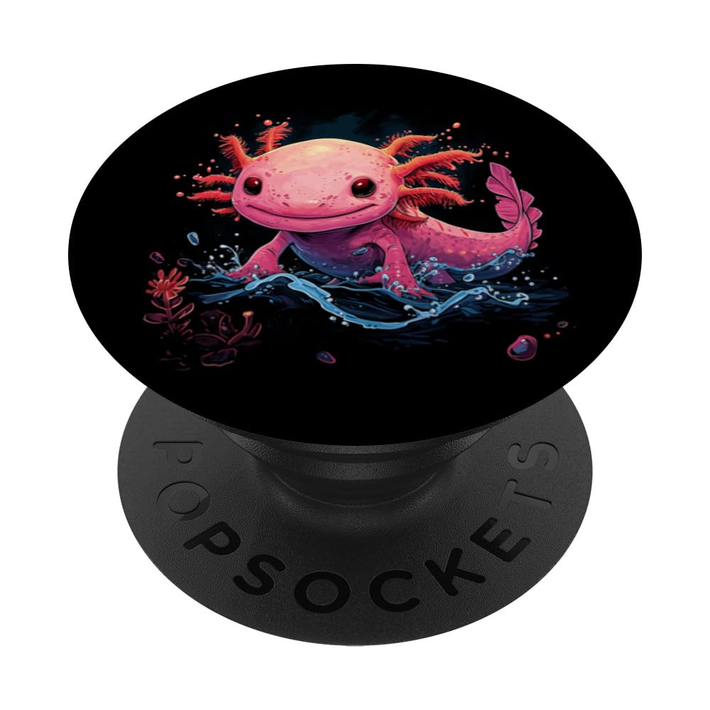 Cute Axolotl Exotic Pet Animal Art Design PopSockets Swappable PopGrip