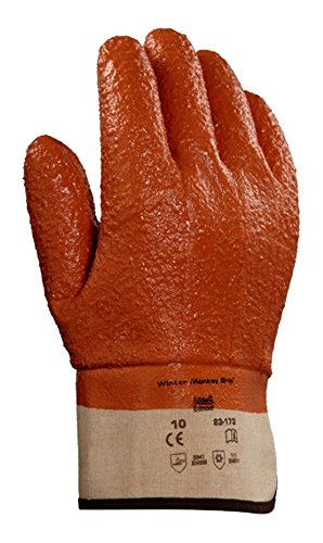 Ansell Winter Monkey Grip 23-173 Raised Finish PVC Coated Glove, Size 10 (XL), 1 pr