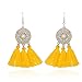 Black Friday Deals Women Thread Tassel Dangle Earrings Silk Fringe Thread Drop Earrings for Parties