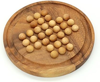 Family Board Game Round Solitaire Game With Wooden Marbles Mango Trees game