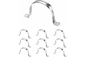 HARFINGTON 10pcs 3-Inch 75mm Conduit Clamps, M75 U Tube Pipe Clamp, Stainless Steel Rigid Pipe Strap, U Shaped Bracket with T