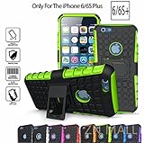 iPhone 6 Plus Case,iPhone 6S Plus Case**HOT**iPhone 6 6s Plus Case [Light Weight] Durable TPU&PC Dual Layer Shockproof Impact Resistant Hard Case Cover with Kickstand for iPhone 6 Plus 6S Plus (Green)