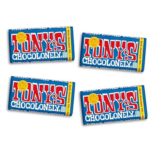 Tony’s Chocolonely Belgian Dark Chocolate, 70% Cacao, 6.35 Oz, 4 Bars