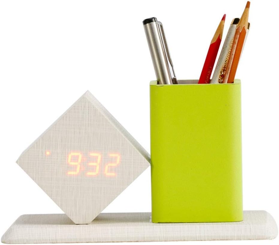 MXLTiandao Wake Up Light Alarm Clock Digital LED Silent Clocks with Pen Holder for Home Office Desk Clocks Home Table Decoration Despertador (Color : Red light, Size : Free)