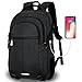 Tocode Laptop Backpack,Travel Backpacks for Men Water Resistant Backpack with USB Charging Port Large Multi-Compartments Student School Backpack Fits 15.6 inch Laptop and Notebook -Black