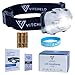 VITCHELO V800 Headlamp with White and Red LED Lights. Super Bright Head Light 168 Lumens & Waterproof IPX6. 3 AAA Panasonic Batteries Included Best for Running Jogging Camping Hiking Hunting primary
