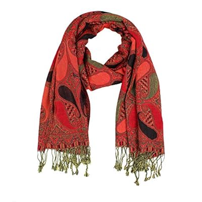 Paskmlna Paisley Pattern Tow Layered Woven Pashmina Shawl Scarf Wrap Stole Paskmlna Paisley Pattern Tow Layered Woven Pashmina Shawl Scarf Wrap Stole