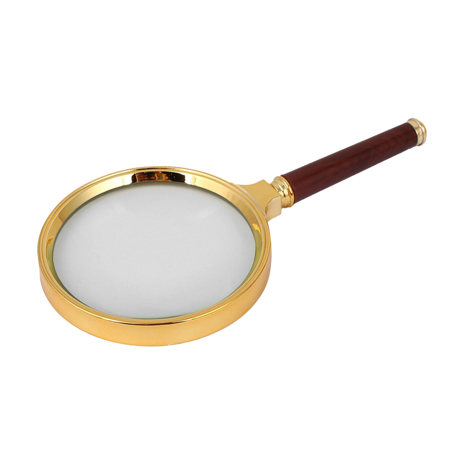 YOKIVE Handheld Magnifier, 10 Times Metal Shell Reduce Eye Strain, Great for Reading (Gold Tone, Clear, Brown, 90mm Dia)