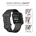 Compatible with Fitbit Blaze Bands with Stainless Steel Frame for Women Men, Silicone Sport Strap Replacement for Blaze Smart Fitness Watch