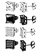 Jstyle 4 Pairs Stainless Steel Mens Womens Stud Earrings Square Cubic Zirconia Piercing 20G 6-8mm