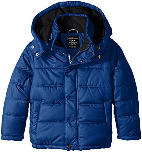 Calvin Klein Little Boys' Eclipse Short Bubble Jacket, Blue, 7