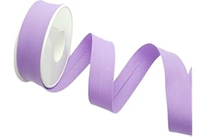 Hobby Trendy 100% Cotton Bias Binding Tape (Single Fold) 20mm-13/16inch (5meters- 5.46yards) for Sewing, Seaming, Binding, Hemming, Piping, Quilting (16 Lilac)