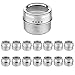 15 Magnetic Spice Tins with Strong Clear Top Lid. Stainless Steel Round Storage Spice Jar, Shake or Pour lid, Magnetic Canisters, Magnetic on Refrigerator and Grill. Set of 15 Tins.