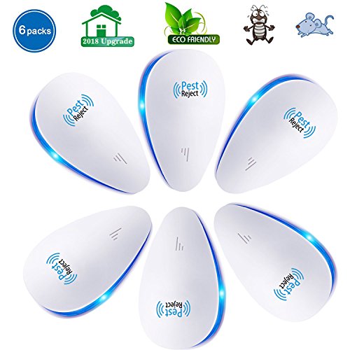 VNEED Ultrasonic Pest Repellent - Electronic Pest Repeller Control Plug In for Insect Mice, Mouse, Bugs, Flea, Fly, Spiders, Mosquitoes, Roaches, Ants, 2018 UPGRADED (6 Pack) VNEED Ultrasonic Pest Repellent - Electronic Pest Repeller Control Plug In for Insect Mice, Mouse, Bugs, Flea, Fly, Spiders, Mosquitoes, Roaches, Ants, 2018 UPGRADED (6 Pack)