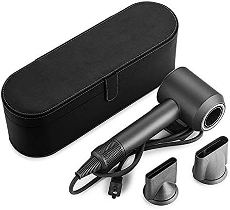 Portable Storage Case Organizer for Dyson Supersonic Hair Dryer, Sensico Magnetic PU Leather Flip Hard Box, Anti-scratch Cover Dustproof and Moistureproof Travel Csae for Dyson Supersonic HD01(Black)