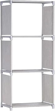 Amazon Niceai 本棚 カラーボックス 軽量 スリム 子供部屋の整理 文庫本 漫画 おもちゃ 衣類 収納ラック 日本語説明書付き グレー 3段 本棚 書架 文房具 オフィス用品