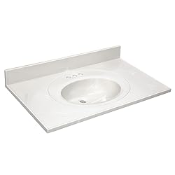 Design House Cultured Marble Vanity Top, Ivory