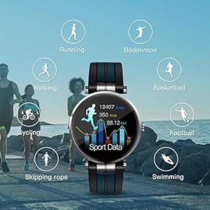 Bebinca Smartwatch Full-Touch Color Display, Fitness Tracker con Cardiofrequenzimetro&Pressione sanguigna Notifiche… - immagine 3