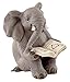 Top Collection Miniature Garden Elephant Reading Book, Gray
