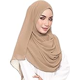 LMVERNA Solid Color Bubble Chiffon Scarf for Women Fashion Soft Hijab Long Scarfs Wrap Scarves