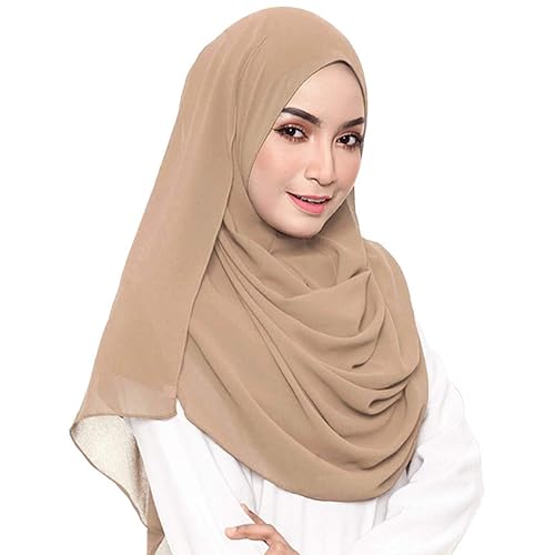LMVERNA Solid Color Bubble Chiffon Scarf for Women Fashion Soft