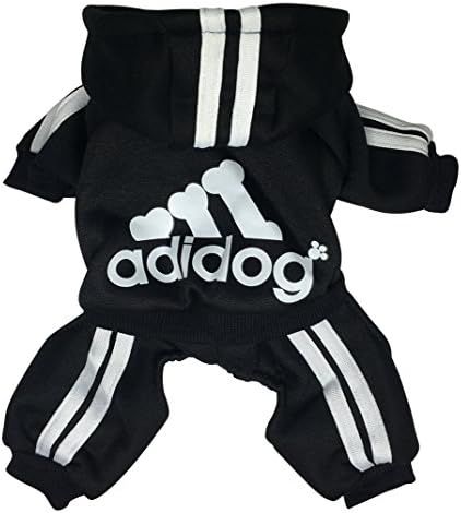 Marinapet Pet Clothes for Small Dogs Adidog Hoodies for Dog Cat Cold weather Sweater Coat,Black XS
