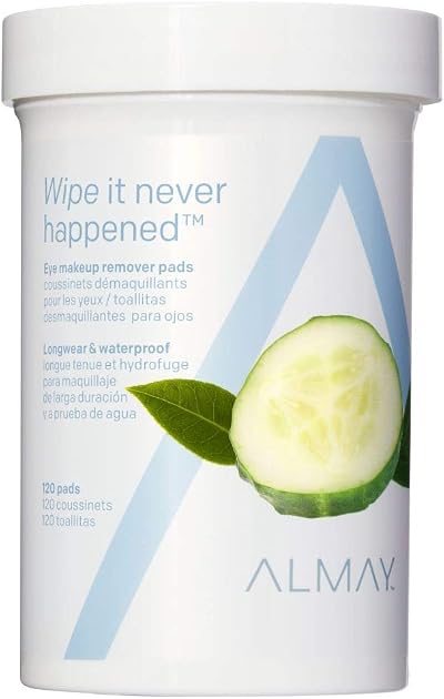 Almay Eye Makeup Remover Pads Longwear Waterproof 120 Count Oil-Free Gentle