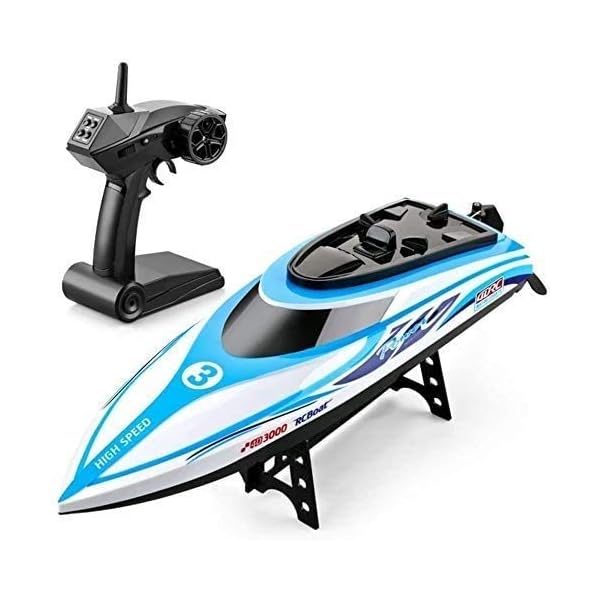 Zhangl 30 km/h Brushless Hochgeschwindigkeitsfernsteuerungsboot 2,4 GHz 4-Kanal Professionelle RC Speedboat Anti…