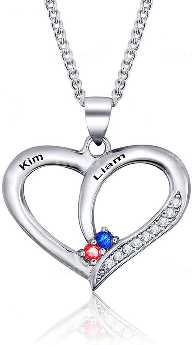 birthstone necklace 2 stones
