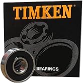 Timken 608-2RS (2 Pack) Radial/Deep Groove Ball Bearing - Straight Bore, 8 mm ID, 22 mm OD, 7 mm Width, Double Sealed, Without Snap Ring