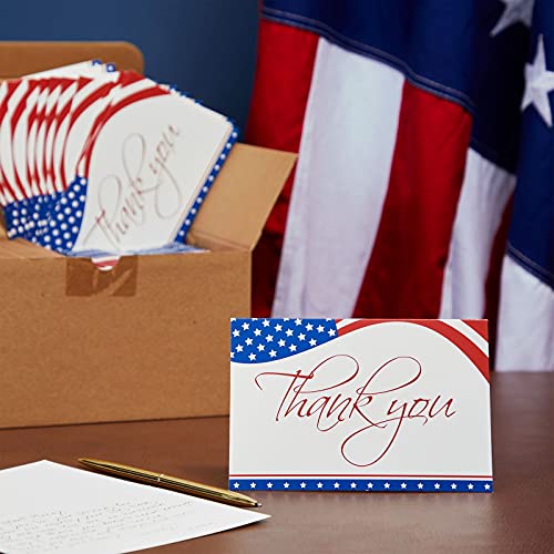 Pipilo Press 120 Pack Patriotic Thank You Cards with Envelopes Bulk