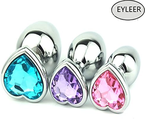 EYLEER Stainless Steel A-n-a-l Bu-tt Pl-ug,Beginners Toys A-n-a-l Trainer Toys for Couples(Assorted Color) (Small+Medium+Large Sizes)
