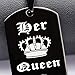 Uloveido A Pair of Her Queen Lesbian Pride Necklaces Set for Women with Pink Cubic Zirconia, Dog Tag, Black Titanium Stainless Steel Couple Necklaces with Charm Pendant SN126