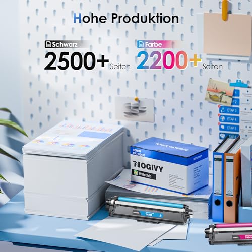 NOGIVY TN241 TN245 Compatible with Brother MFC 9332CDW Toner Brother DCP 9022CDW MFC 9142 CDN Toner HL-3142CW HL-3152CDW MFC-9332CDW DCP-9022CDW Printer MFC-9332CDW DCP-9022CDW (Pack of 4)