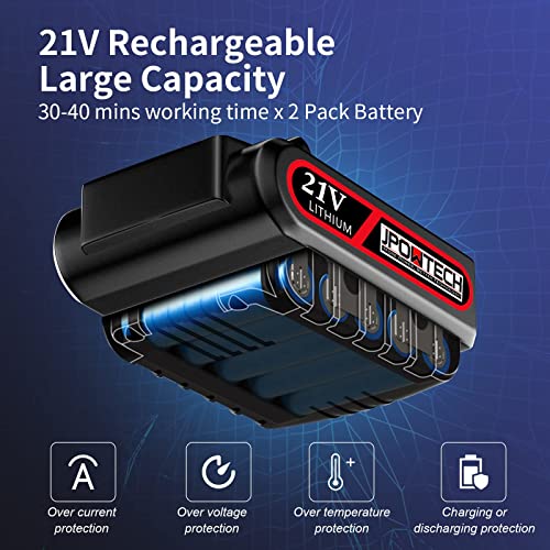 JPOWTECH Mini Chainsaw Cordless 6 inch Small Chainsaw with 2 Battery