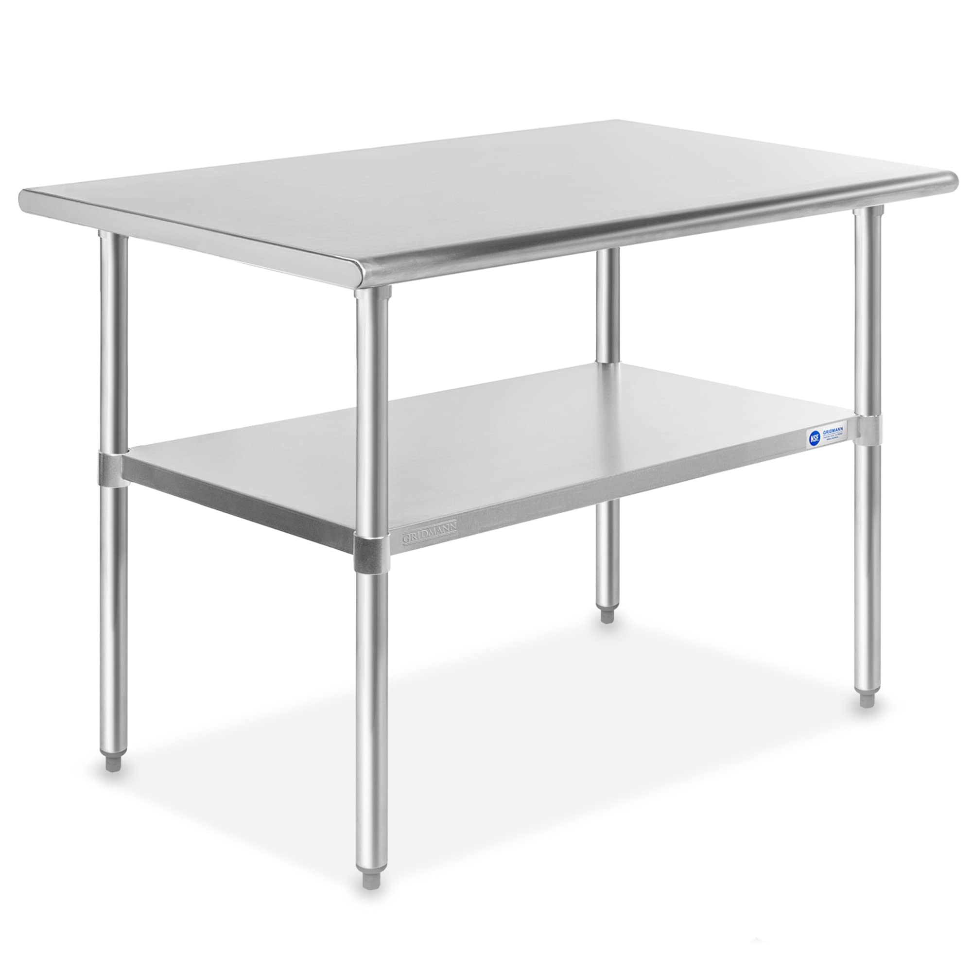 Photo 1 of **BEND DAMGE TWO CORNERS**GRIDMANN Stainless Steel Work Table 48 x 30 Inches, NSF Commercial Kitchen Prep Table with Under Shelf for Restaurant and Home