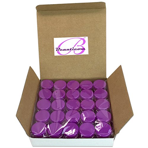 Beauticom 5G/5ML High Quality Round Clear Jars with Purple Lids for Beads, Gems, Glitter, Charms, Small Arts and Crafts Items - BPA Free (Quantity: 2000 Pieces)