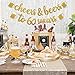 Cheers & Beers to 60 Years Gold Glitter Banner for 60th Birthday Wedding Anniversary Party Decorations Pre Strung & Ready To Hang