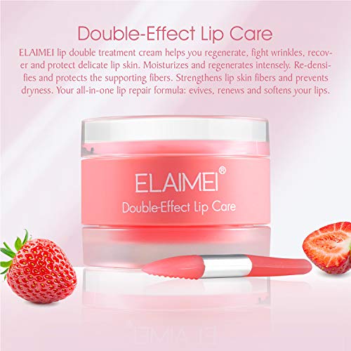 Lip Scrub,Double Effect Lip Sleeping Mask, Lip Treatment,Strawberry