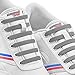DIAGONAL ONE Gray Elastic No Tie Shoe Laces for Adults Sneakers & Kids Sneakers fits Mens, Womens & Unisex Rubber Shoes, Tieless Shoelaces for Easy Slip On Sneakers, Set of Shoe Laces for Sneakers