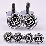 HYFML 4 Pcs Separate Zinc alloy License plate screws fastener For Honda