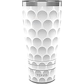 Tervis Traveler Golf Ball Texture Triple Walled Insulated Tumbler Travel Cup Keeps Drinks Cold & Hot, 30oz, Stainless Steel