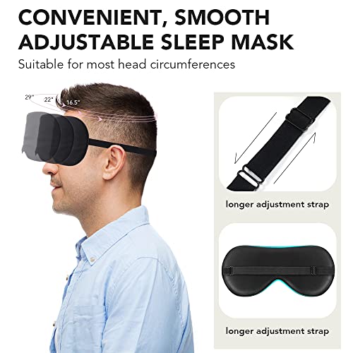 Silk Sleep Mask for Women Men Eye mask for Sleeping 100% Real Natural Pure Silk 2 Pack Black and Pink Sleep Masks with Adjustable Strap Eye Sleep Shade Cover Blocks Light Reduces Puffy for Gift