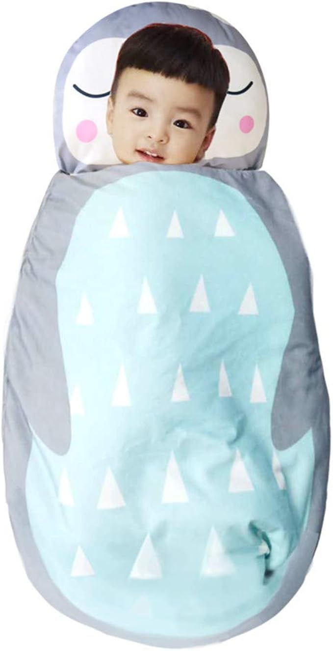 Amazon Co Jp Fanice 100 コットン ベビースリーパー 赤ちゃん寝袋 キッズ寝袋 可愛い赤ちゃん布団 出産祝い 良い肌触り ペンギン 服 ファッション小物