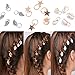 5pcs/Set Leaf Star Hair Braids Decoration Accessory For Girls,silver hand