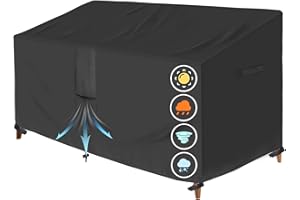 LUV4BABE Outdoor Loveseat Cover, Weatherproof and Waterproof Heavy Duty Outdoor Couch and Sofa Cover 58Wx32Dx31H inch with Air Vent and Handles, Black