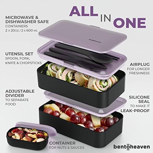 Bentoheaven Premium Bento Box Adult Lunch Box with Compartments for
