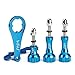 HSU Aluminum Thumbscrew Set + Wrench for Gopro Hero 13, 12, 11, 10, 9, 8, 7, 6, 5, 4, 3, Gopro Session, AKASO Campark and Other Action Cameras (Blue)