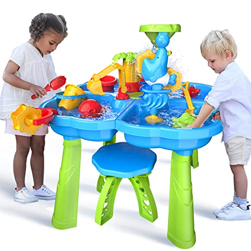 ConeWhale Sand Water Table for Toddlers, 4 in 1