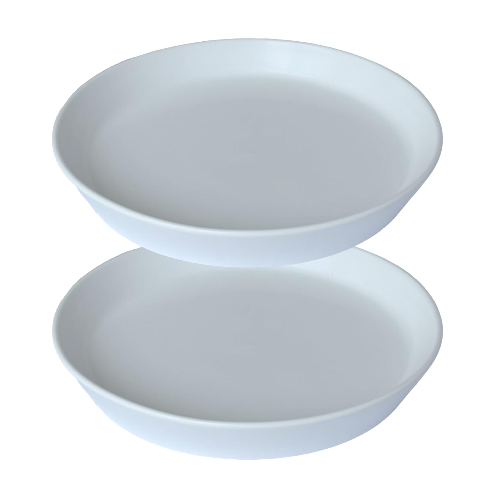Photo 1 of 2 Pack 8 Inch Flower Pot Saucers - 9 Inch (8.7 Inch) Ceramic Plant Saucer for Outdoors & Indoors - Glazed Ceramic Plant Pot Trays for Water Drainage - Durable & Stylish Round Plant Tray
